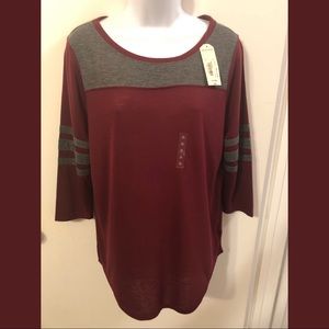 JC Penney’s Burgundy/Grey long Sleeve Stop
